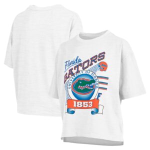 Women's Pressbox White Florida Gators Rock & Roll Slub T-Shirt