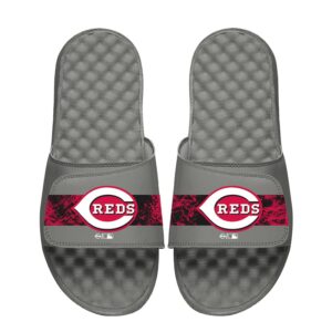 Youth  ISlide Gray Cincinnati Reds Distressed Slide Sandals