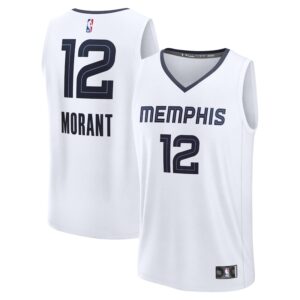 Men's Fanatics Ja Morant White Memphis Grizzlies Fast Break Replica Player Jersey - Association Edition