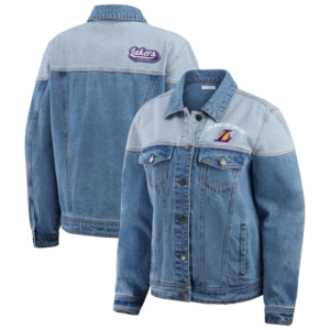 Women's WEAR by Erin Andrews Blue Los Angeles Lakers Full-Button Denim Jacket