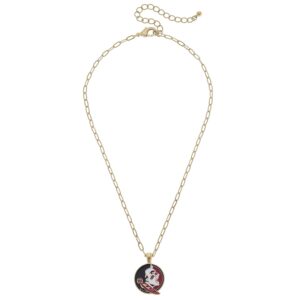 Women' CANVAS Style Florida State Seminoles Enamel Pendant Necklace