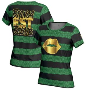 Women's ProSphere Green/Black Bianca Belair Gold Lips T-Shirt