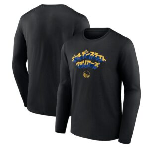 Men's  Black Golden State Warriors Japanese Heritage Long Sleeve T-Shirt