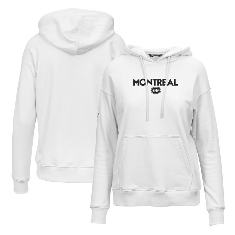 Women's Levelwear White Montreal Canadiens Adorn City Capsule Pullover Hoodie