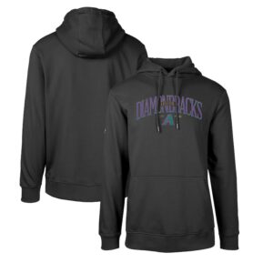 Men's Levelwear Black Arizona Diamondbacks Cooperstown Collection Podium Retro Spellout Pullover Hoodie