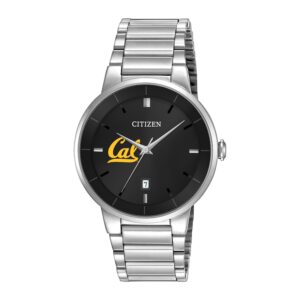 Men's Citizen Watch Silver Cal Bears Black Dial Stainless Steel Watch