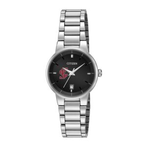 Women's Citizen Watch Silver Santa Clara Broncos Black Dial Stainless Steel Watch