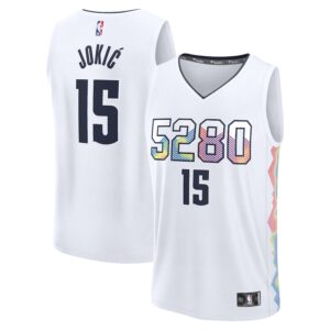 Youth Fanatics Nikola Jokic White Denver Nuggets 2024/25 Fast Break Player Jersey - City Edition