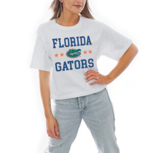 Women's Gameday Couture White Florida Gators Stars Boxy Fit Cropped T-Shirt