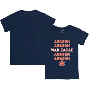 Youth Tiny Turnip Navy Auburn Tigers Stacked T-Shirt