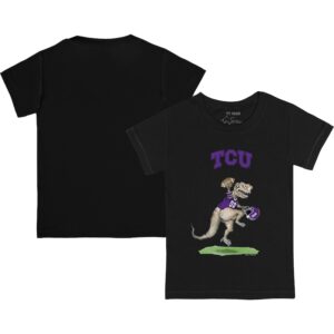 Youth Tiny Turnip Black TCU Horned Frogs T-Rex T-Shirt