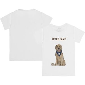 Toddler Tiny Turnip White Notre Dame Fighting Irish Golden Retriever  T-Shirt