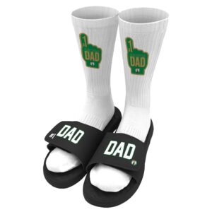 Unisex ISlide Black Boston Celtics #1 Dad Socks & Slide Sandals Bundle