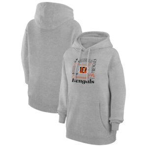 Women's G-III 4Her by Carl Banks Heather Gray Cincinnati Bengals Collage Graphic Fleece Pullover Hoodie