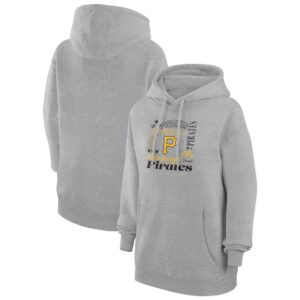 Women's G-III 4Her by Carl Banks Heather Gray Pittsburgh Pirates Collage Team Graphic Fleece Pullover Hoodie