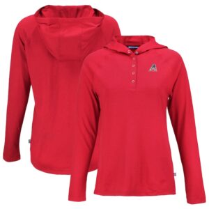 Women's Cutter & Buck Red Arizona Diamondbacks Stars And Stripes Coastline Epic Comfort Eco Recycled Hoodie Raglan Long Sleeve T-Shirt