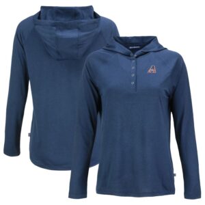 Women's Cutter & Buck Navy Arizona Diamondbacks Stars And Stripes Coastline Epic Comfort Eco Recycled Hoodie Raglan Long Sleeve T-Shirt
