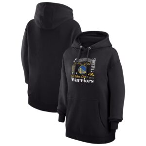 Women's G-III 4Her by Carl Banks Black Golden State Warriors Team Collage Graphic Fleece Pullover Hoodie