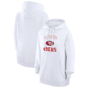 Women's G-III 4Her by Carl Banks White San Francisco 49ers Team Logo Graphic Fleece Tri-Blend Pullover Hoodie
