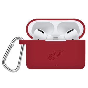 Crimson Detroit Red Wings Debossed Silicone Airpods Pro Case Cover