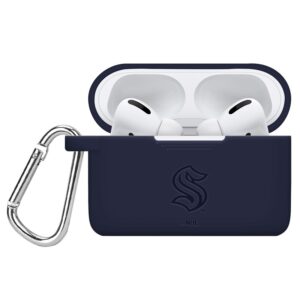Navy Seattle Kraken Debossed Silicone Airpods Pro Case Cover