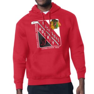 Men's Starter Red Chicago Blackhawks Shield Logo Pullover Hoodie