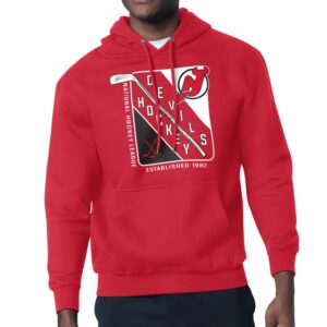 Men's Starter Red New Jersey Devils Shield Logo Pullover Hoodie