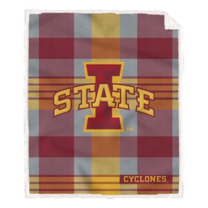Pegasus Iowa State Cyclones 60” x 70” Plaid Steel Ultra Cozy Sherpa Blanket