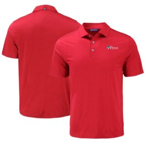 Men's Cutter & Buck Red Pennsylvania Quakers Coastline Epic Comfort Eco Recycled Polo