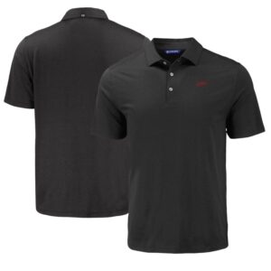 Men's Cutter & Buck Black SMU Mustangs Coastline Epic Comfort Eco Recycled Polo