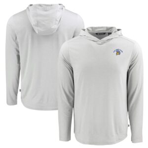 Men's Cutter & Buck Gray San Jose State Spartans Coastline Epic Comfort Eco Recycled Long Sleeve Hoodie T-Shirt