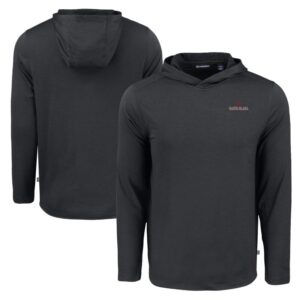 Men's Cutter & Buck Black Santa Clara Broncos Coastline Epic Comfort Eco Recycled Long Sleeve Hoodie T-Shirt