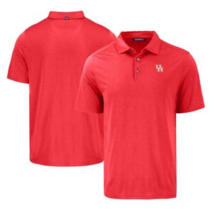 Men's Cutter & Buck Red Houston Cougars Coastline Epic Comfort Eco Recycled Polo
