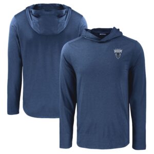 Men's Cutter & Buck Navy Howard Bison Coastline Epic Comfort Eco Recycled Long Sleeve Hoodie T-Shirt