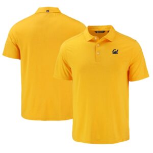 Men's Cutter & Buck Gold Cal Bears Coastline Epic Comfort Eco Recycled Polo