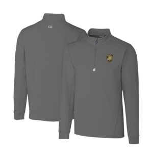 Men's Cutter & Buck Gray Army Black Knights Traverse Stretch DryTec Quarter-Zip Top