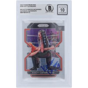 Katana Chance WWE Autographed 2022 Panini Prizm #185 Beckett Fanatics Witnessed Authenticated 10 Card