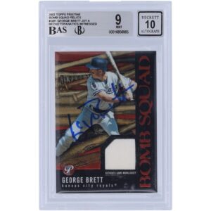 George Brett Kansas City Royals Autographed 2003 Topps Pristine Bomb Squad Relic #PBS-GB1 Beckett Fanatics Witnessed Authenticated 9/10 Card