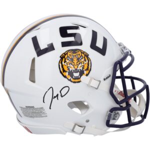 Jayden Daniels LSU Tigers Autographed White Riddell Speed Authentic Helmet