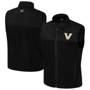 Men's Colosseum  Black Vanderbilt Commodores Block The Sun Full-Zip Vest
