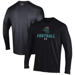 Men's Under Armour Black Coastal Carolina Chanticleers Football Performance Long Sleeve T-Shirt