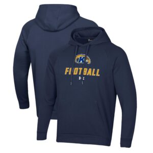 Men's Under Armour Navy Kent State Golden Flashes Football Rival Fleece Pullover Hoodie