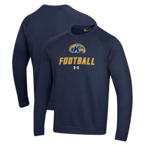 Men's Under Armour  Navy Kent State Golden Flashes Football Rival Fleece Raglan Pullover Sweatshirt