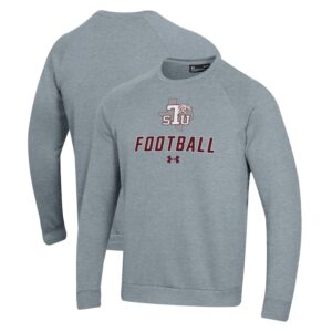 Men's Under Armour  Grey Texas Southern Tigers Football Rival Fleece Raglan Pullover Sweatshirt