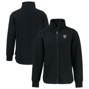 Women's Cutter & Buck Black Las Vegas Raiders Roam Eco Full-Zip Tri-Blend Recycled Jacket