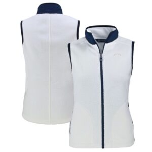 Women's Cutter & Buck Oatmeal Los Angeles Chargers Cascade Eco Sherpa Fleece Full-Zip Vest