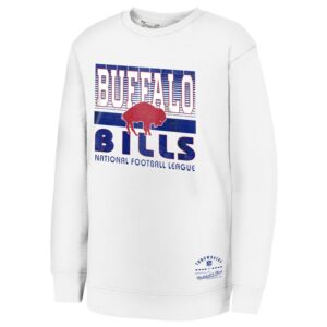 Youth White Buffalo Bills Retro Big Game Fleece Pullover Sweatshirt