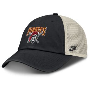 Men's Nike Black/Natural Pittsburgh Pirates Cooperstown Collection Club Trucker Adjustable Hat