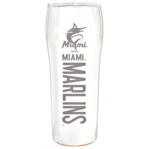 The Memory Company White Miami Marlins Pinnacle Design 24oz. Laser Etch Gripper Tumbler