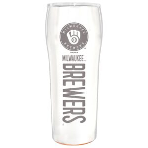 The Memory Company White Milwaukee Brewers Pinnacle Design 24oz. Laser Etch Gripper Tumbler